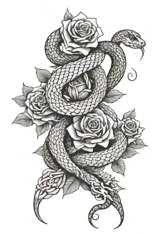 Snake And Roses