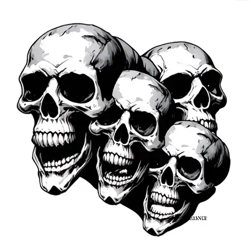 5 Scary Skulls Tarot Carde