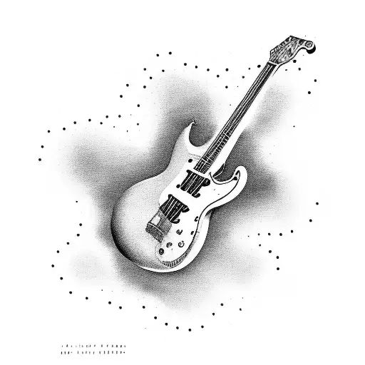 A Black And Grey Illustration Of A Guitar With Arctic Monkeys Lyrics