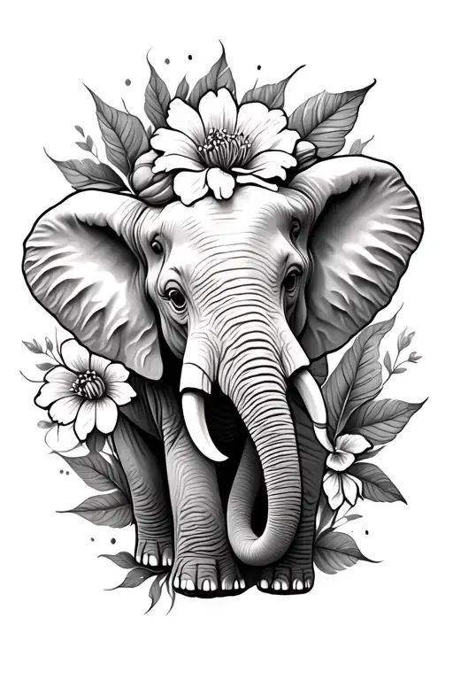 Flower Elephant Leaves