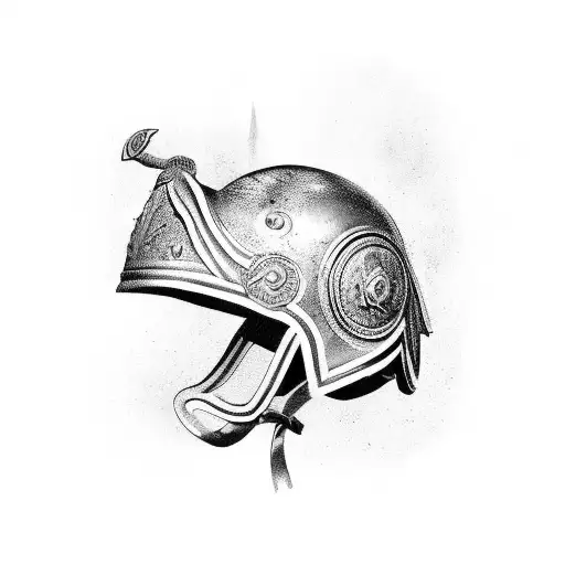 Roman Helmet With Bustel On Top