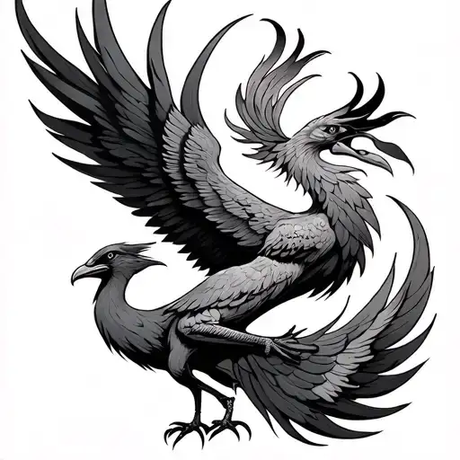 Phoenix And Sankofa Bird Rising