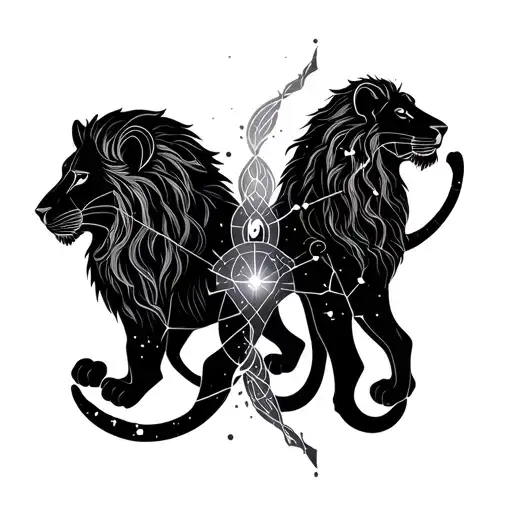 Leo And Cancer Constellation Intertwined Feminine No Lions