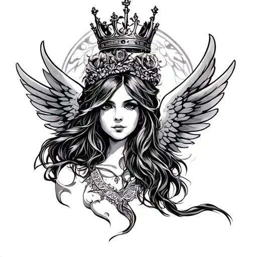M With Wings And Crown