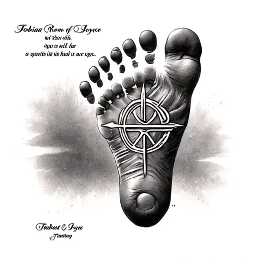Script With Tobias Paul Joyce With Room For His Foot Print And A Miracle Symbol