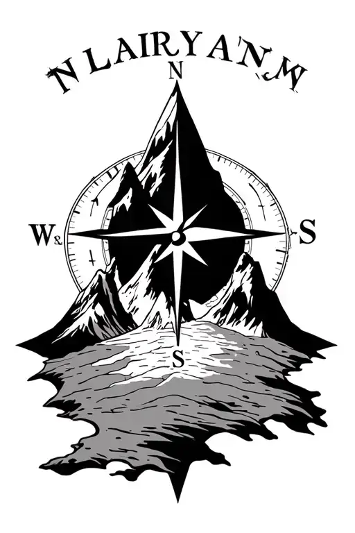 Compass Map Mountain