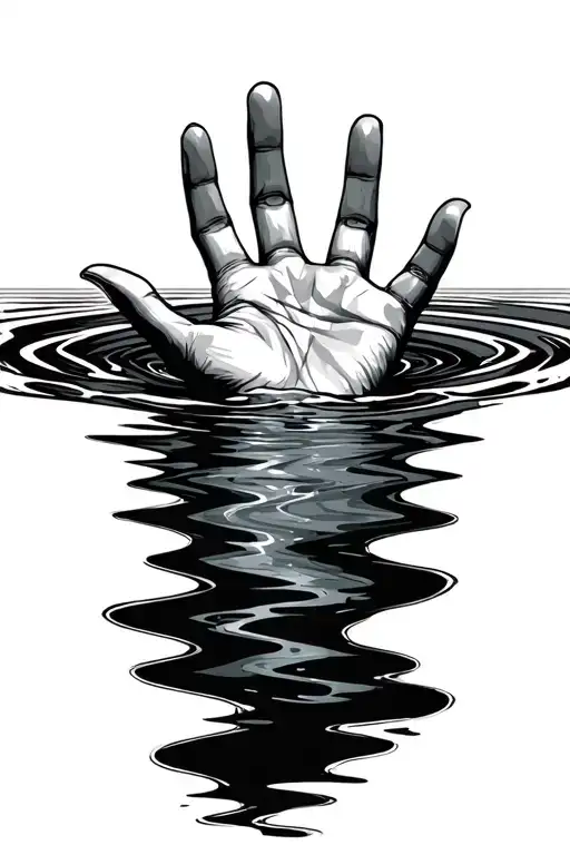 Hand Reaching Into Water