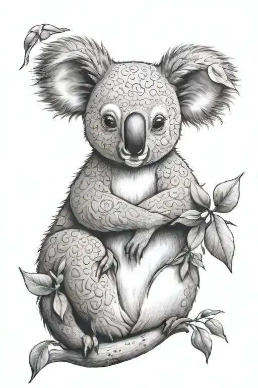 Semicolon Koala Tattoo Design