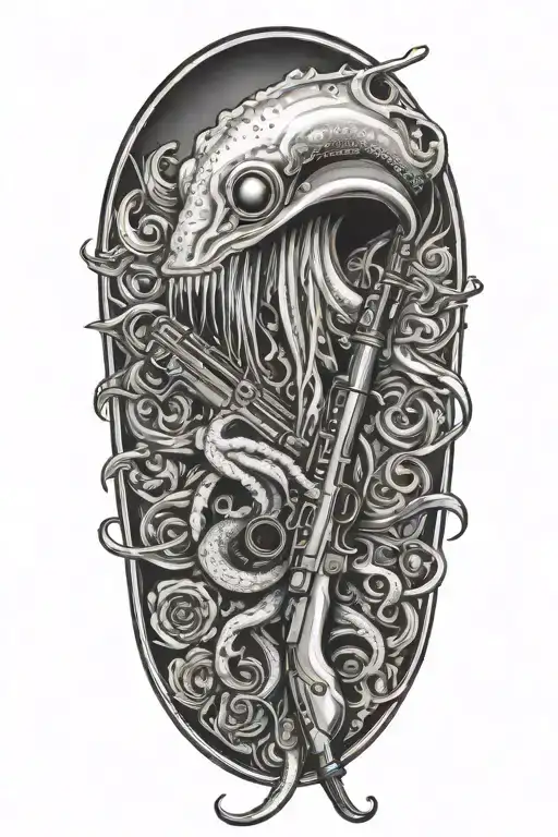 Squid Holding Rifle