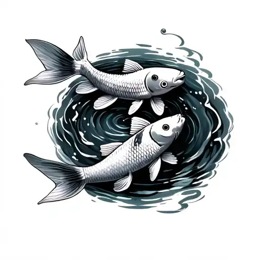 Koi Fish In A Pond Representing Passed Family Members