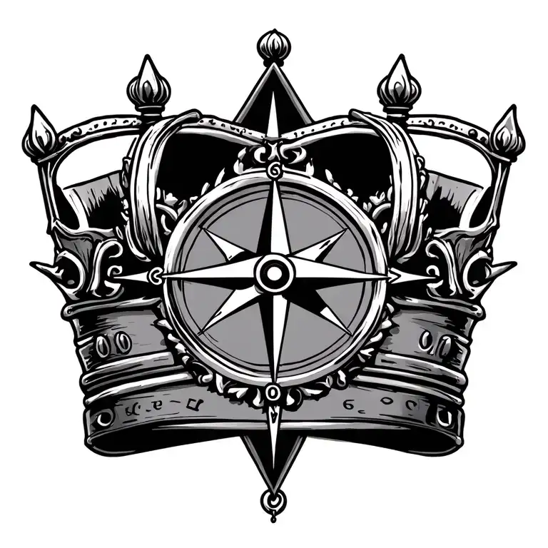 Compass With 1 Queen's Crown Hanging