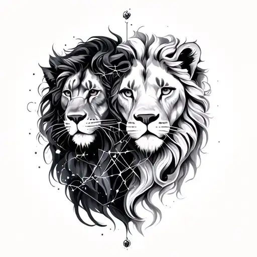 Leo And Cancer Constellation Intertwined Feminine
