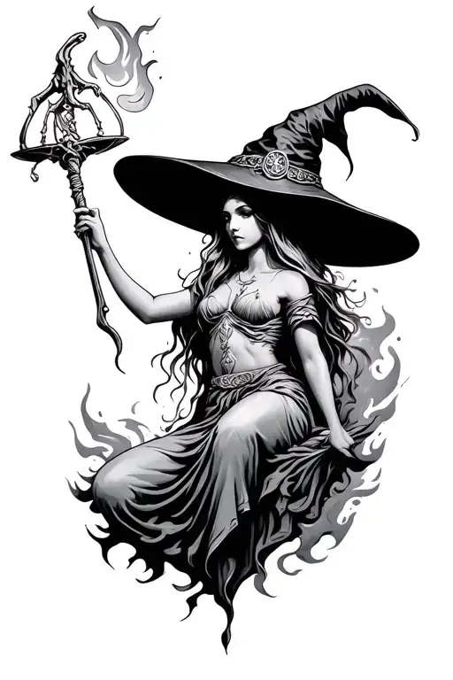 Libra Witch Fire Surrounded