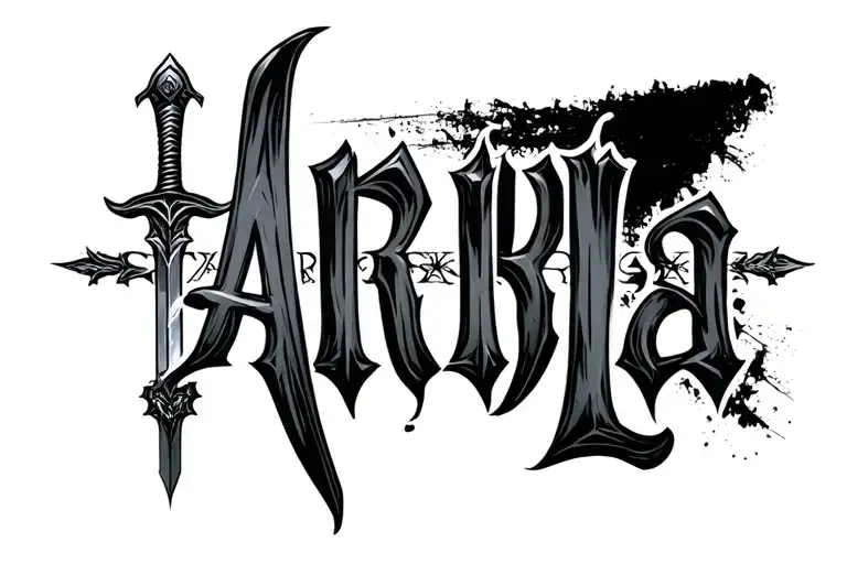 The Name Arya Written With Arya Starks Sword