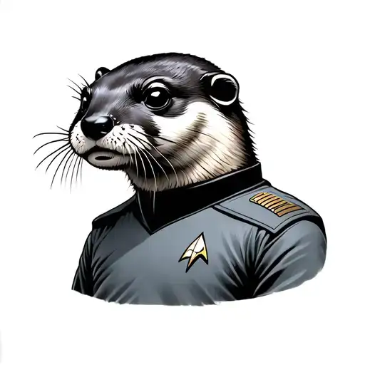 Otter Wearing A Star Trek Uniform