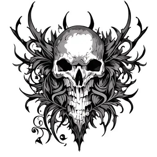 Gothic Sternum Tattoo Design