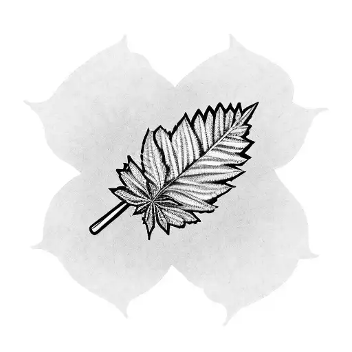 A Marijuana Leaf Intertwined With A Reggae Flag