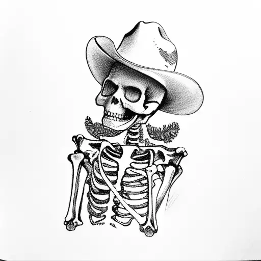 A Skeleton In A Cowboy Hat