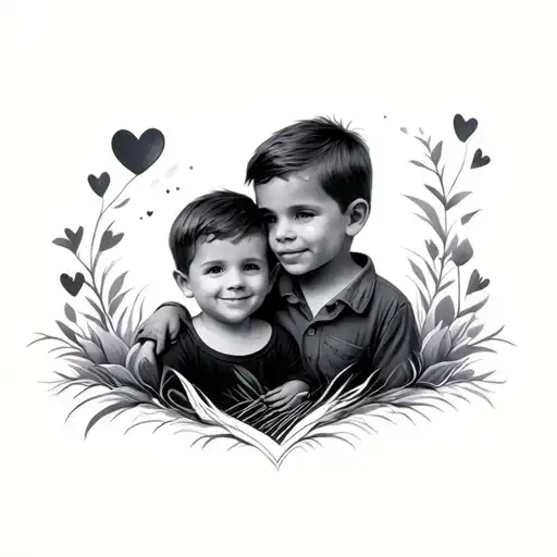 Can You Generate Me Tattoo Models Concerning The Love I Have For My 2 Sons Louis And Arthur