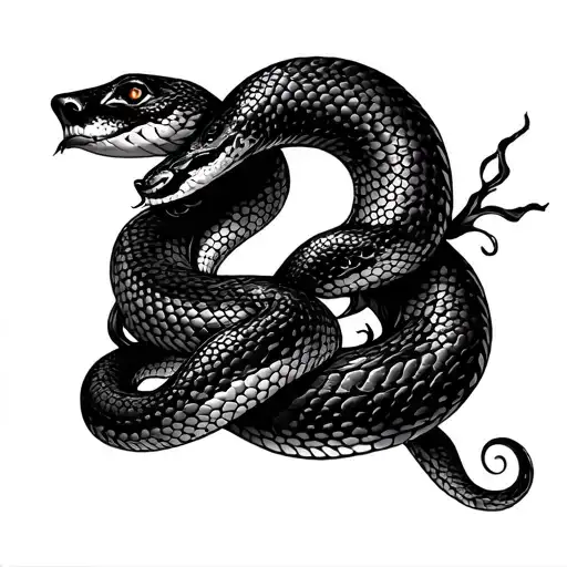 Lilith Beautiful Tattoo With Snake