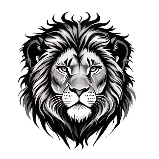 Female Lion Face Surrounded