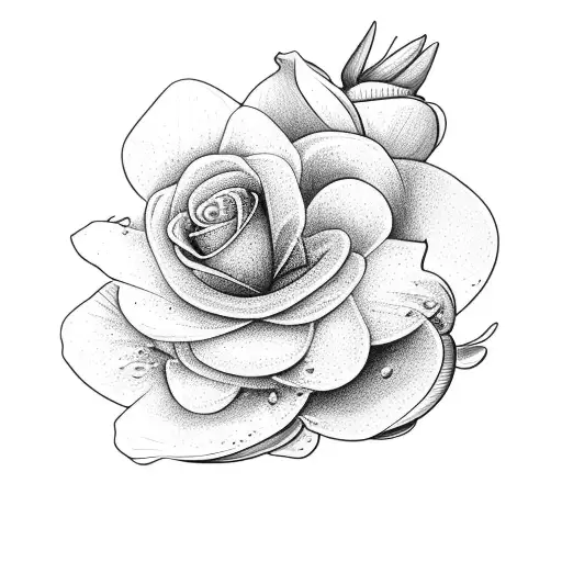 Honeysuckles Roses Larkspur And Water Lilly Flowers In The Shape Of A Cross