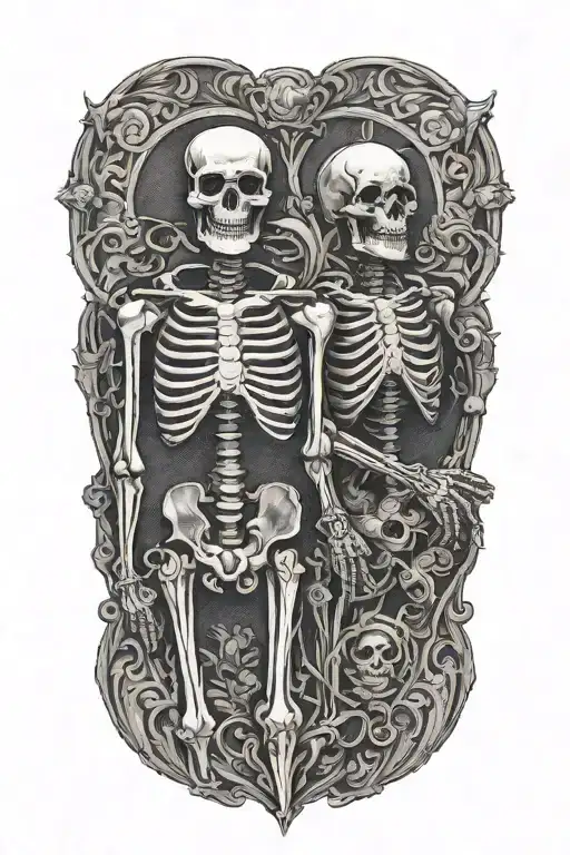 Hamlet Full Body Shakespeare And A Skeleton By His Side