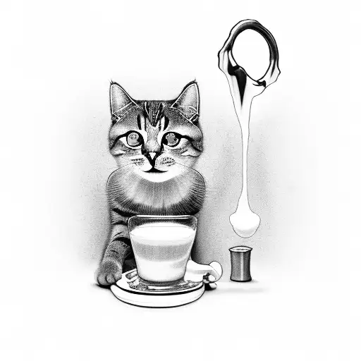 Cat Drinking Milk