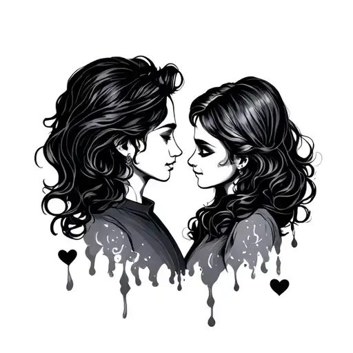 Couples Tattoo Falling Deeper In Love