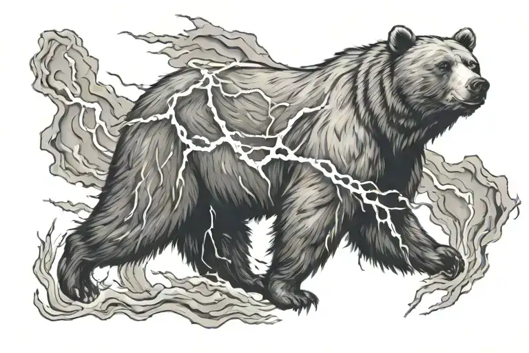 Bear And Lightning Storm