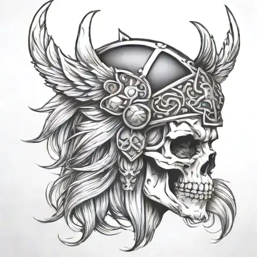 Femme Viking Skull Made