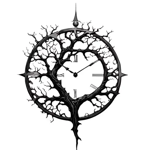 Broken Watch And Tree Of Life