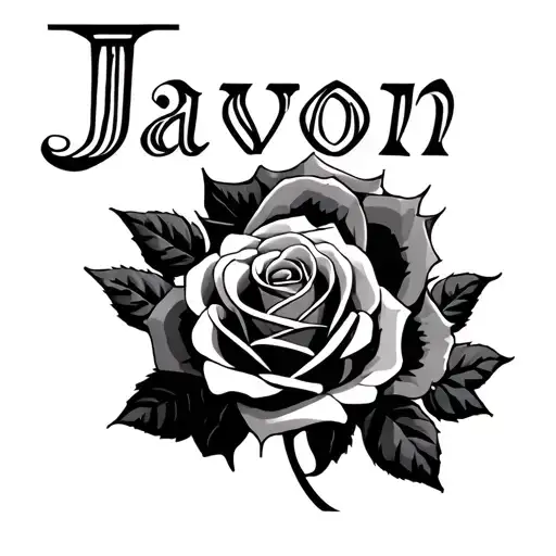 Three Rose Neck Tattoo The Name Javon In Arabic