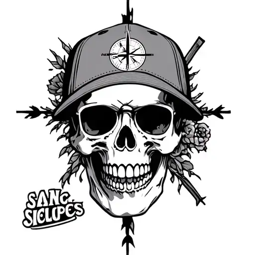 Skull Hipster Veg Visor Compass