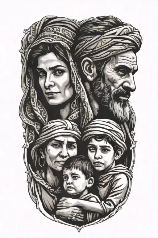 Kurdish Family Woman Man