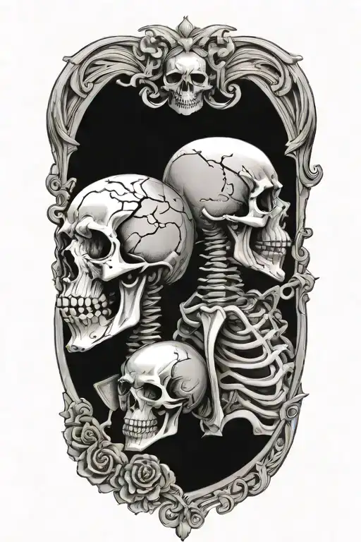 Hamlet Full Body Shakespeare And A Skeleton By His Side