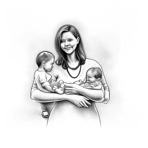 A Portrait Of The Client's Parents Holding Their Two Baby Boys