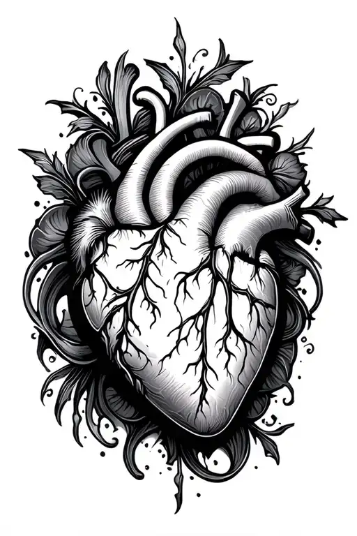 Heart Black And Grey