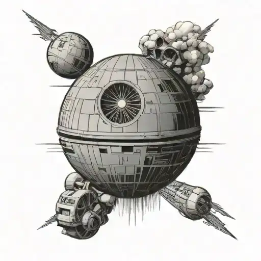 The Death Star Flying To Earth