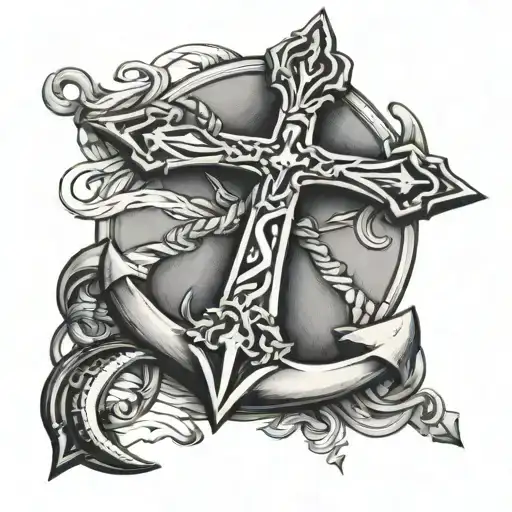 Christian Cross As An Anchor Cross
