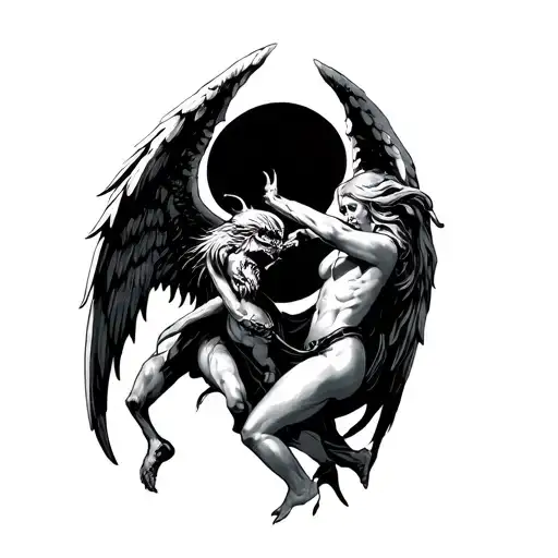 Angel And Demon Combat Respect