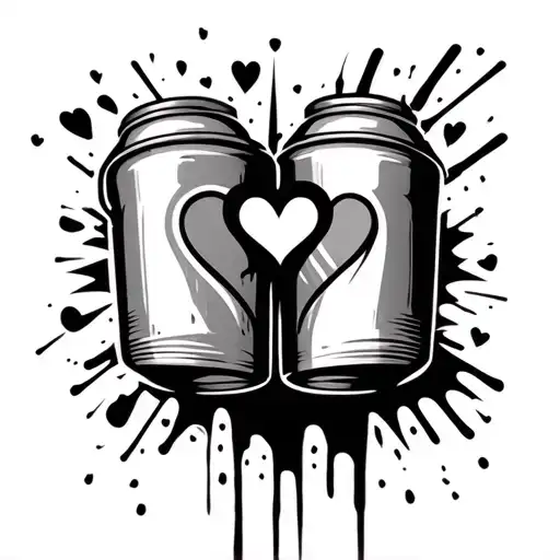 Graffiti Spray Paint Can Hand Tattooo Love Partner