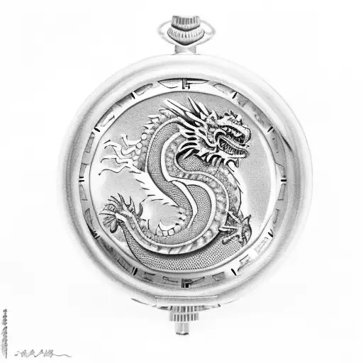 Chinese Dragon Wrapped Aroound A Pocket Watch