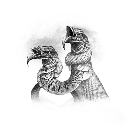 A King Cobra And A Crow Facing Each Other In A Fierce Battle