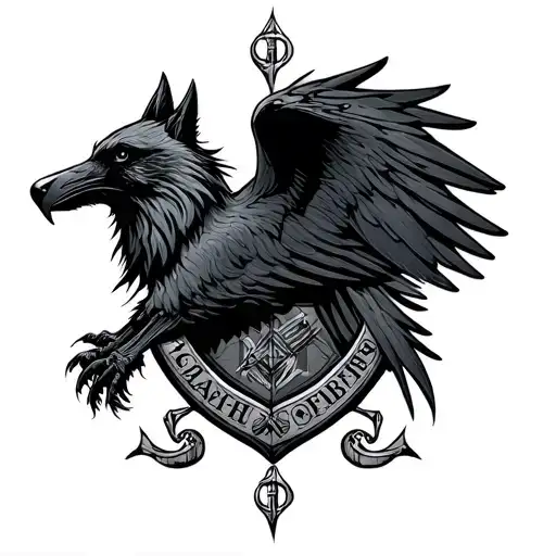 The Joker Raven Norse Coat Of Arms Wolf