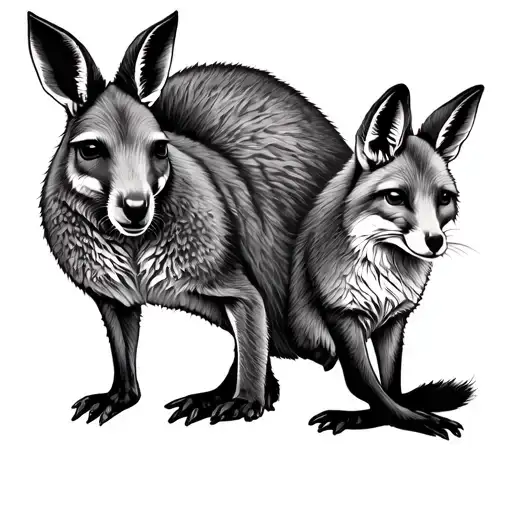 Kangaroo And Fox