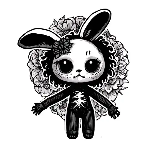 Sad Cute Creepy Bunny Voodoo Doll