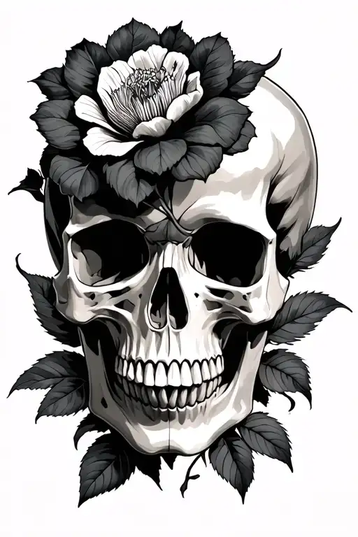 Thespesia Grandiflora And Skull