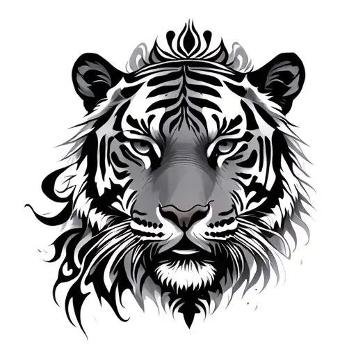 Mandala Tiger Surrounded