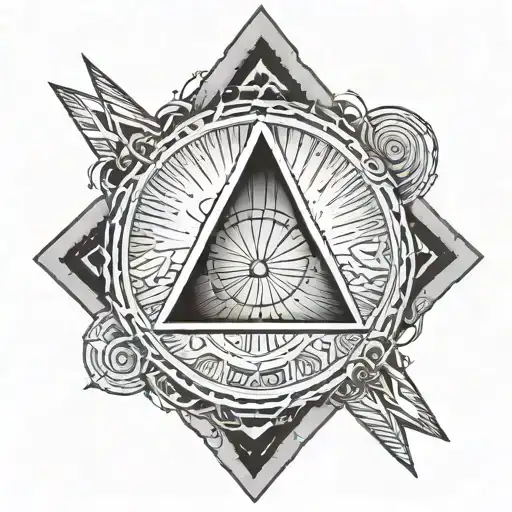 Two Triangles Circle Surrounding